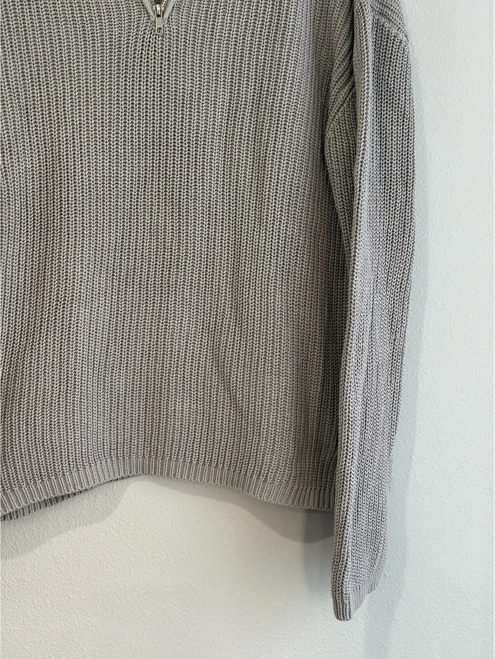 MAN BoohooMan Ribbed Quarter Zip Funnel Neck Sweater Men’s SMALL 100% Cotton
